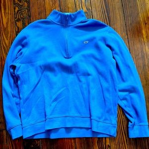 Blue quarter zip sweater